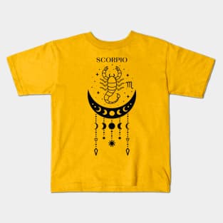 Scorpio star sign; zodiac; horoscope; star sign; astrology; birthday; gift; Scorpio symbol Kids T-Shirt